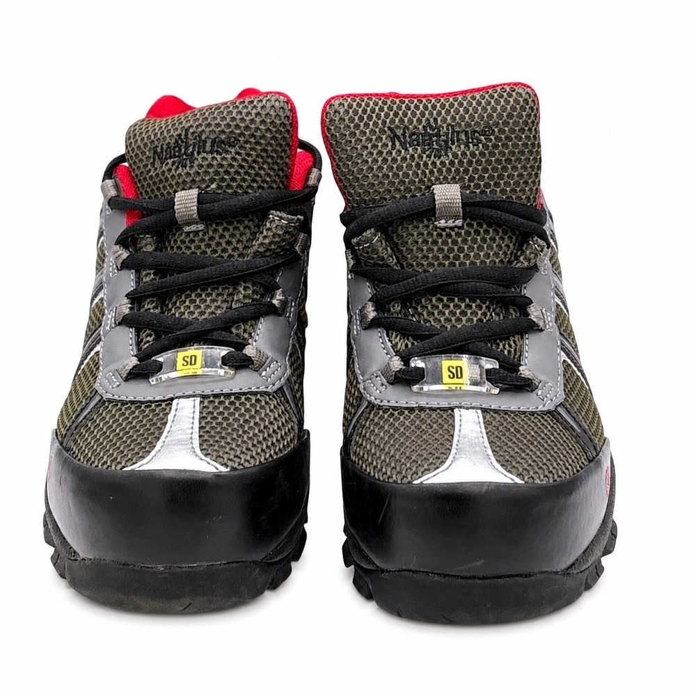Nautilus Mens Size 9 Grey Olive Black Steel Toe Athletic Safety Work Shoes N1343 - Picture 4 of 9